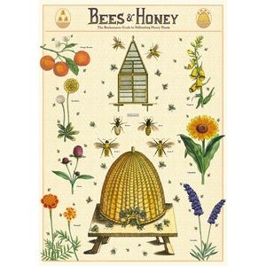 🍯 Cavallini & Co. Bees & Honey Vintage Image Chart, 20” x 28” Inch - NWT